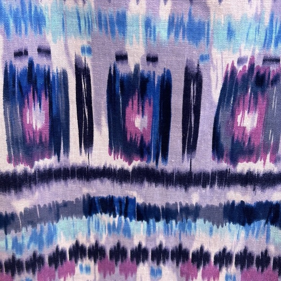 Tahari Purple Print Linen & Rayon Sleeveless Dress Work or All Occasions sz.8 - Picture 2 of 8